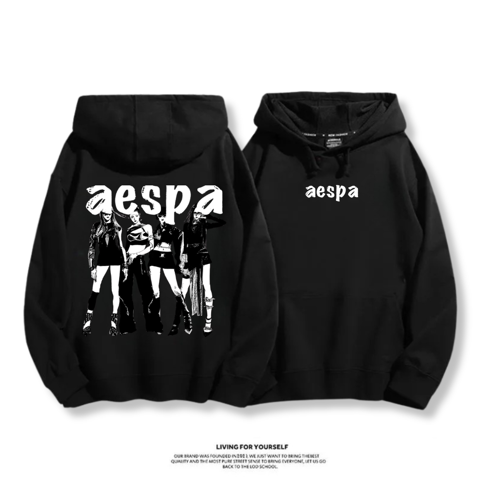 Aespa SYNK 2025秋冬新款 親子情侶男女連帽衛衣