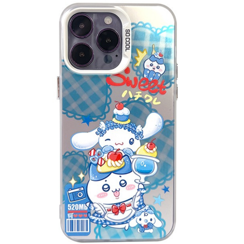 Chiikawa彩銀線條漸變防摔手機殼