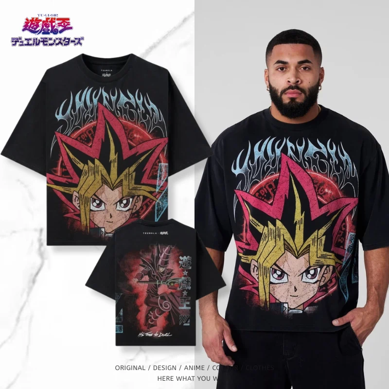 遊戲王 Yu-Gi-Oh! 超大純棉T恤｜慢跑健身運動短袖・潮流休閒上衣