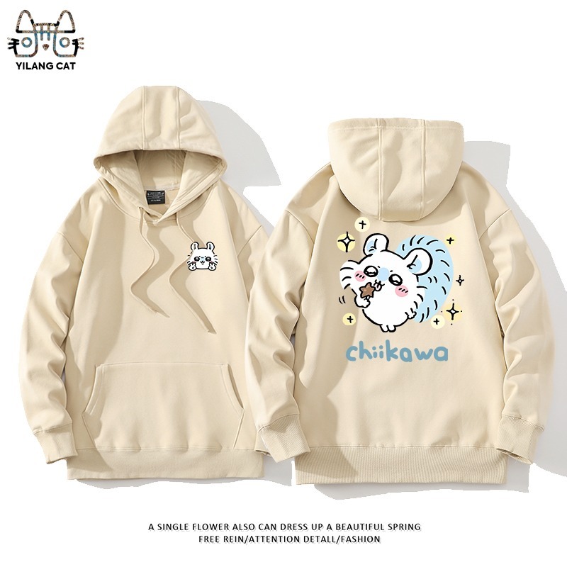 Chiikawa聯名衛衣2025秋冬新款親子情侶裝連帽衛衣