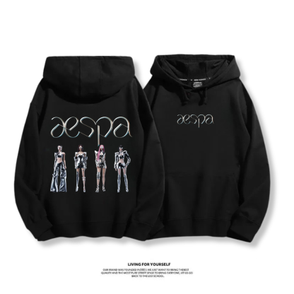 Aespa SYNK 2025秋冬新款 親子情侶男女連帽衛衣