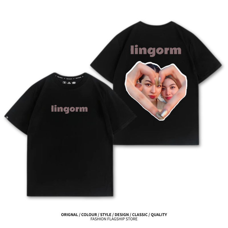 LINGORM 2025親子情侶男女同款 印花短袖T恤