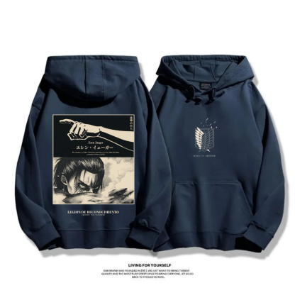 進擊的巨人 艾倫·耶格爾 秋冬新款 親子情侶裝連帽衛衣