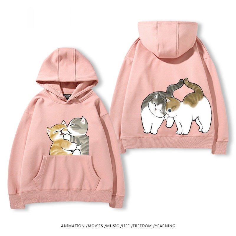 貓福珊迪猫咪可爱印花連帽衛衣