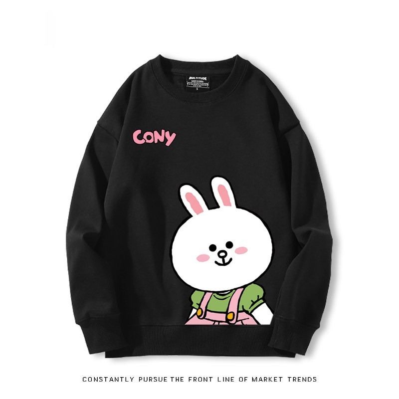 布朗熊可妮兔 秋冬新款 親子情侶裝圓領長袖