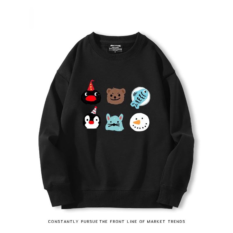 企鵝pingu 秋冬新款 親子情侶裝圓領長袖