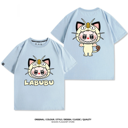LabubuX寶可夢 印花短袖T恤-ZUIHANG SHOP