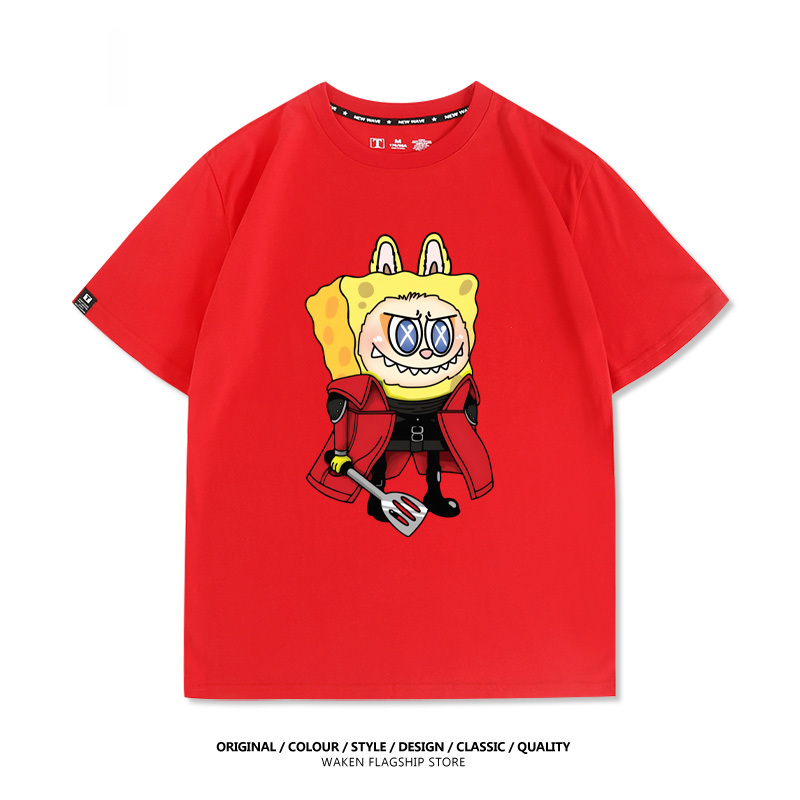 LabubuX海綿寶寶 印花短袖T恤-ZUIHANG SHOP