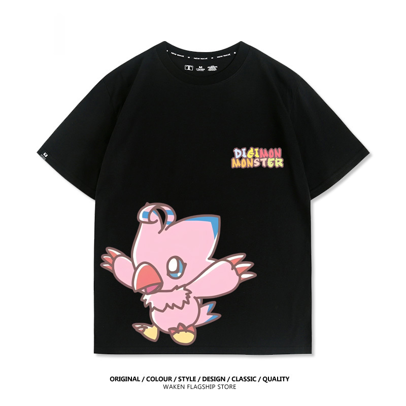 數碼寶貝 2025親子情侶男女同款 印花短袖T恤