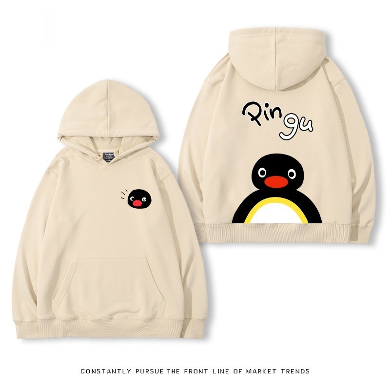 企鵝Pingu 秋冬新款 親子情侶裝連帽衛衣