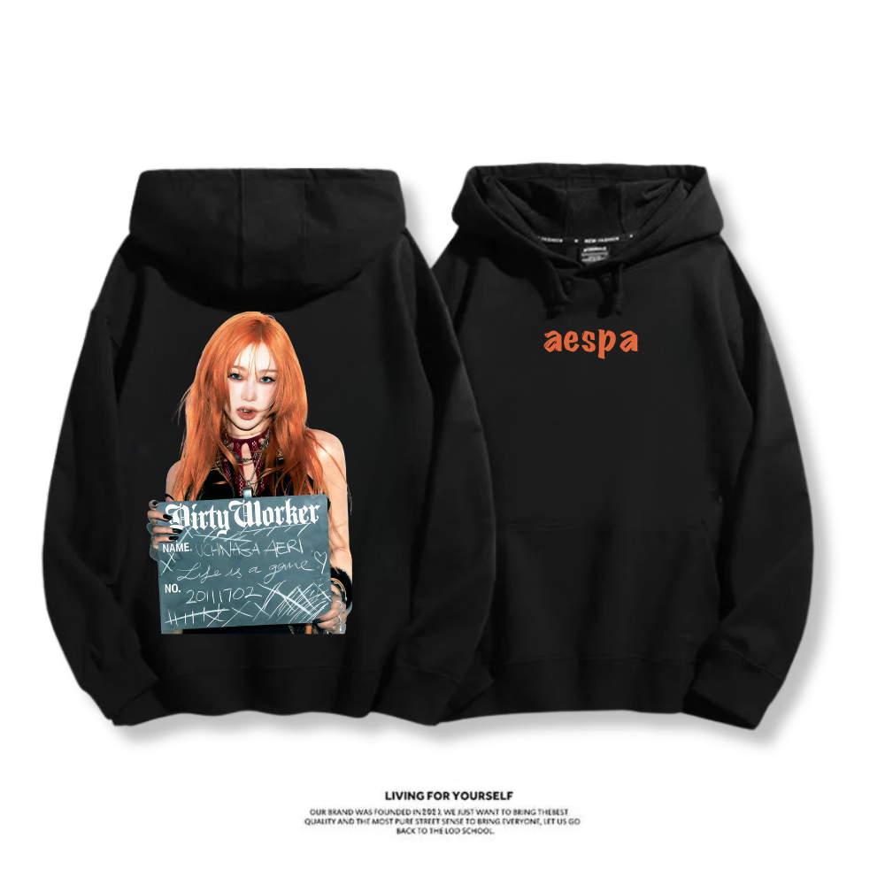 Aespa SYNK 2025秋冬新款 親子情侶男女連帽衛衣