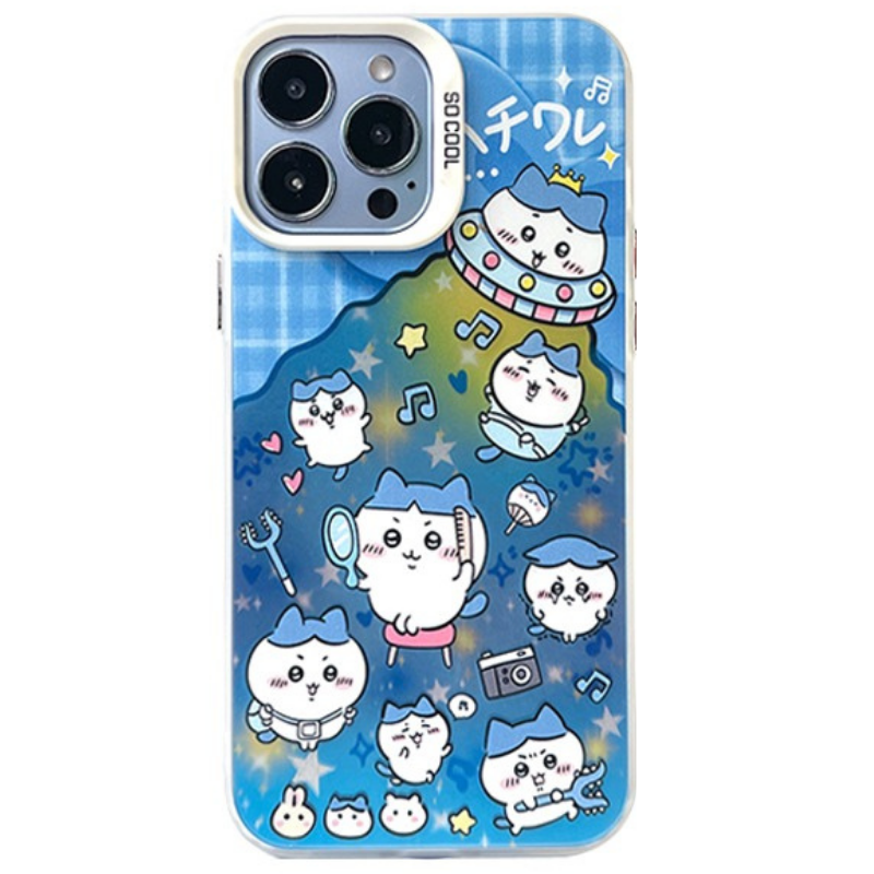 Chiikawa彩銀線條漸變防摔手機殼