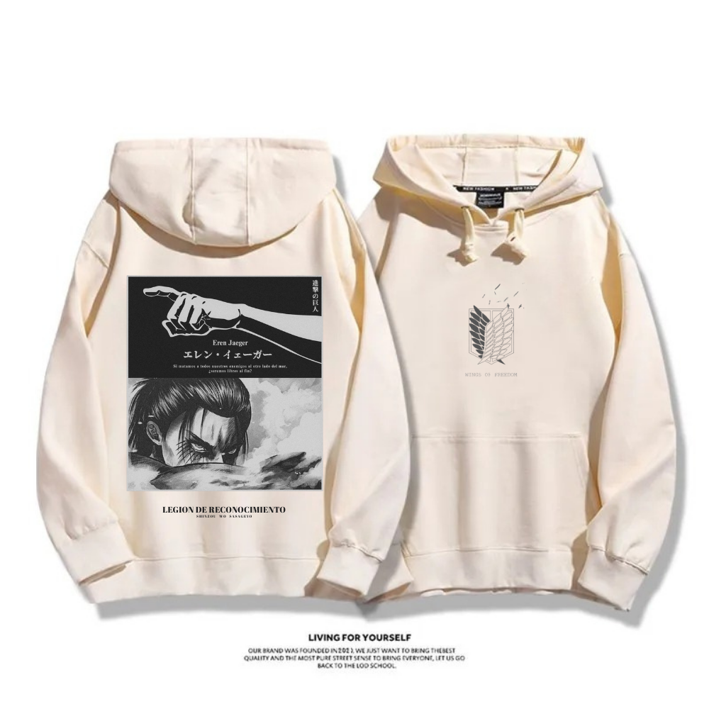 進擊的巨人 艾倫·耶格爾 秋冬新款 親子情侶裝連帽衛衣