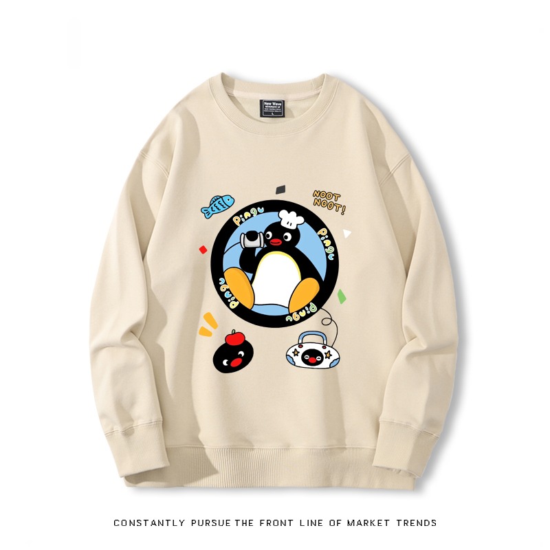 企鵝pingu 秋冬新款 親子情侶裝圓領長袖