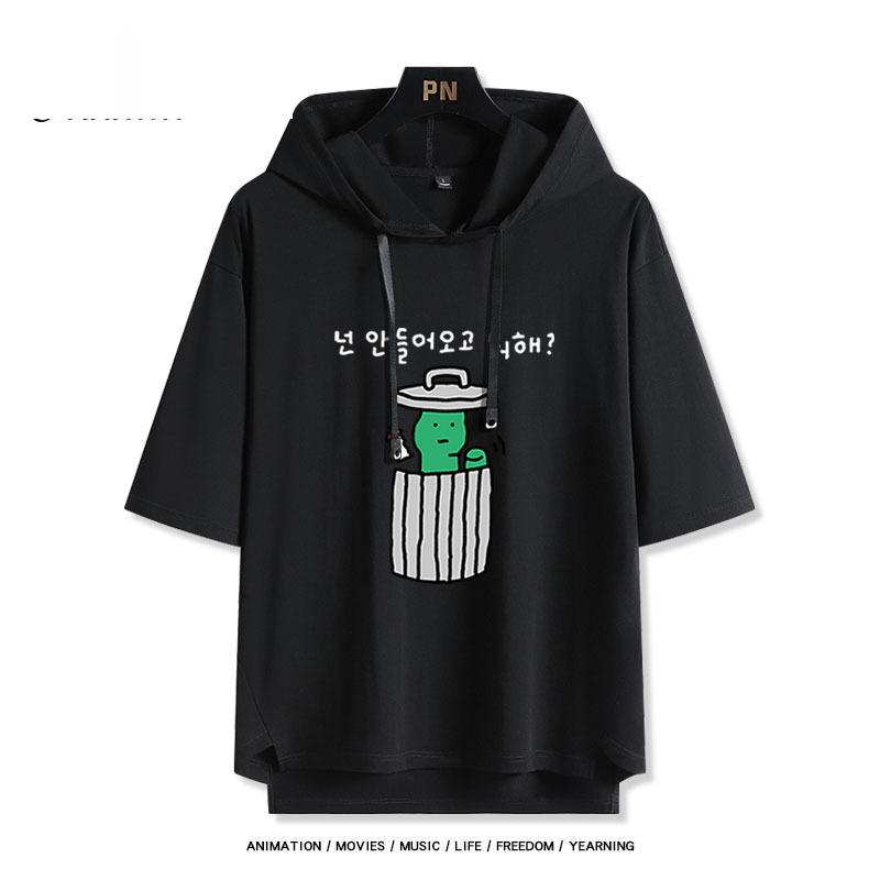 Joguman 綠色搞怪小恐龍 連帽短袖T恤-ZUIHANG SHOP