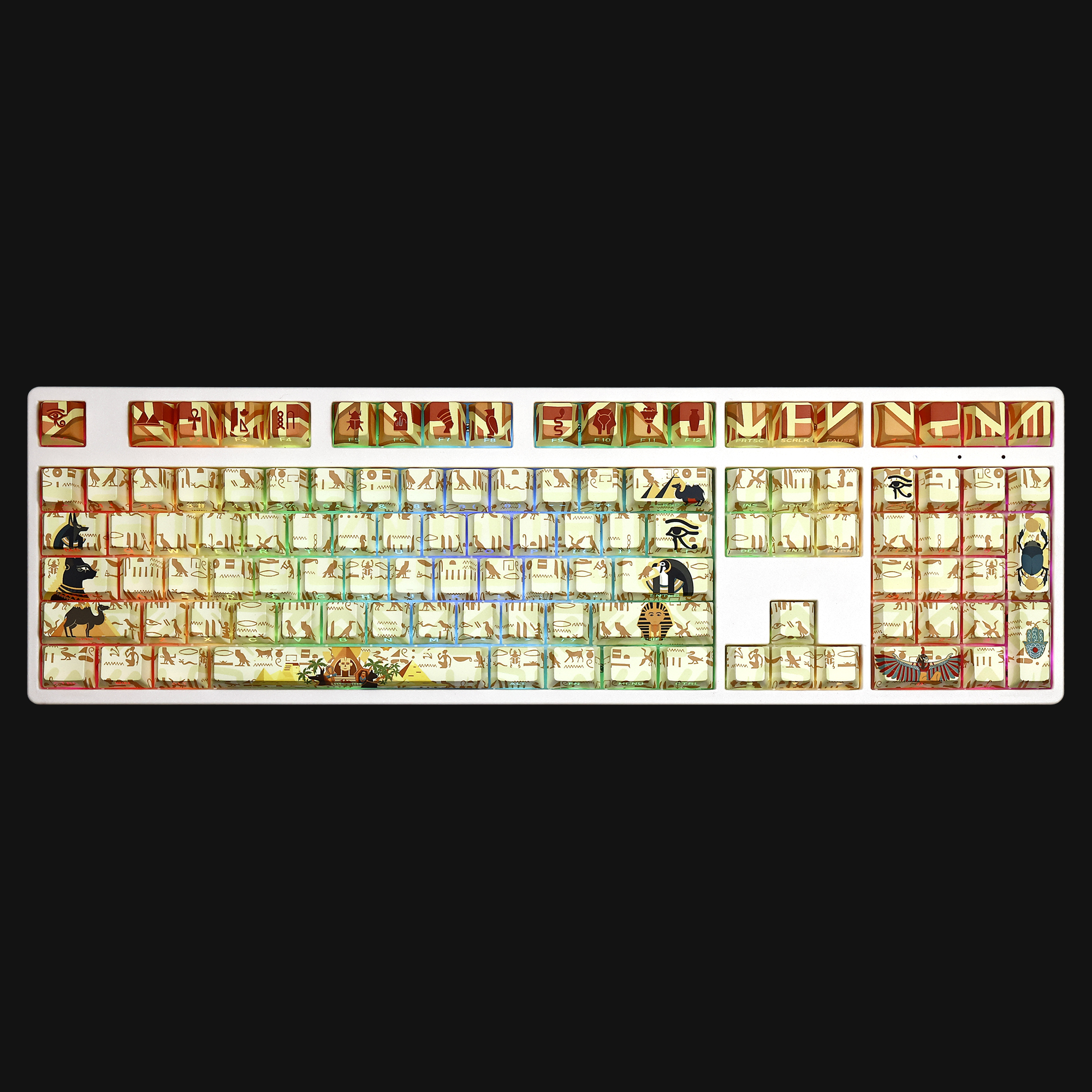 古埃及透光RGB108鍵標準配列衛星軸鍵帽-ZUIHANG SHOP