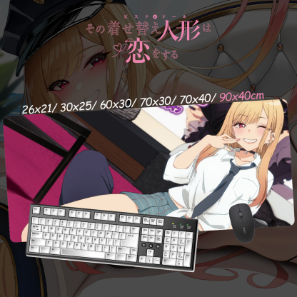 戀上換裝娃娃 超大鎖邊主題桌墊 布質滑鼠墊