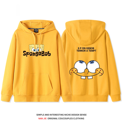 海綿寶寶聯名 2025秋冬新款 親子情侶裝連帽衛衣