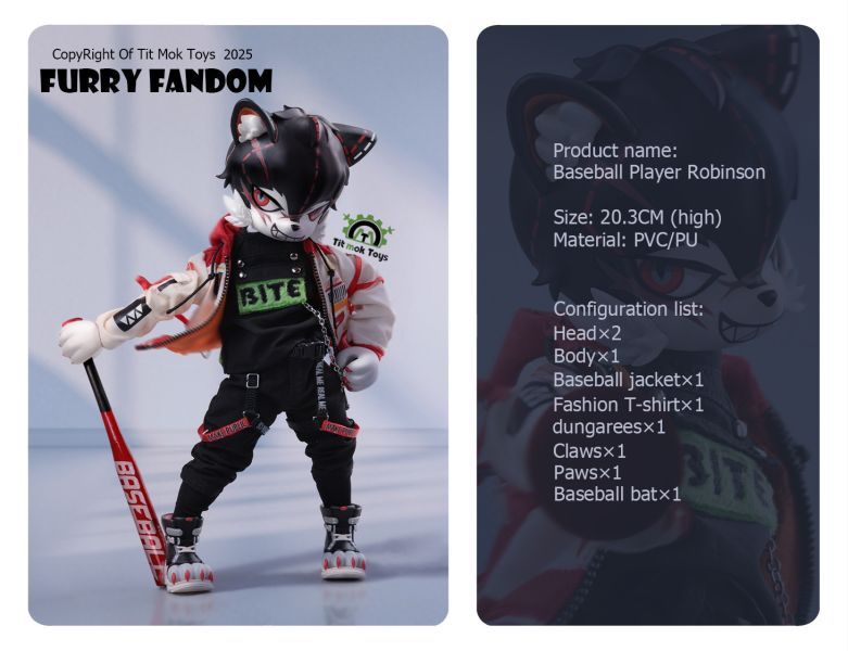 【預購】Tit Mok Toys 福瑞系列-1/12可動獸人 棒球運動員羅賓森-ZUIHANG SHOP