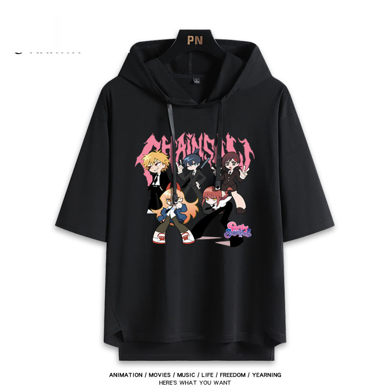 鏈鋸人新款 親子情侶男女連帽短袖T恤-ZUIHANG SHOP