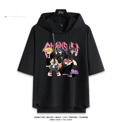 鏈鋸人新款 親子情侶男女連帽短袖T恤-ZUIHANG SHOP