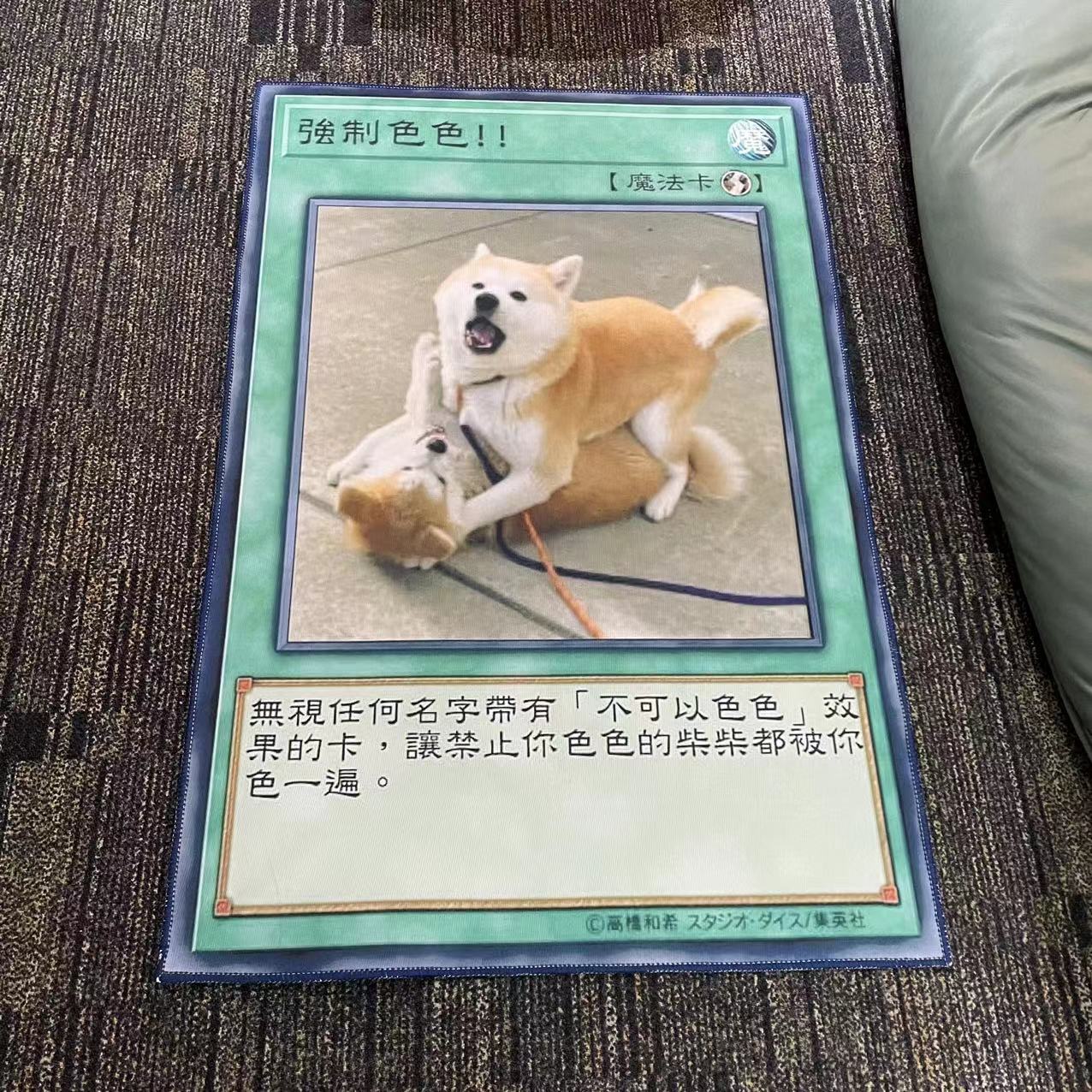 「不可以色色」Pon網紅柴犬卡牌家用臥室牀邊客廳地毯-ZUIHANG SHOP
