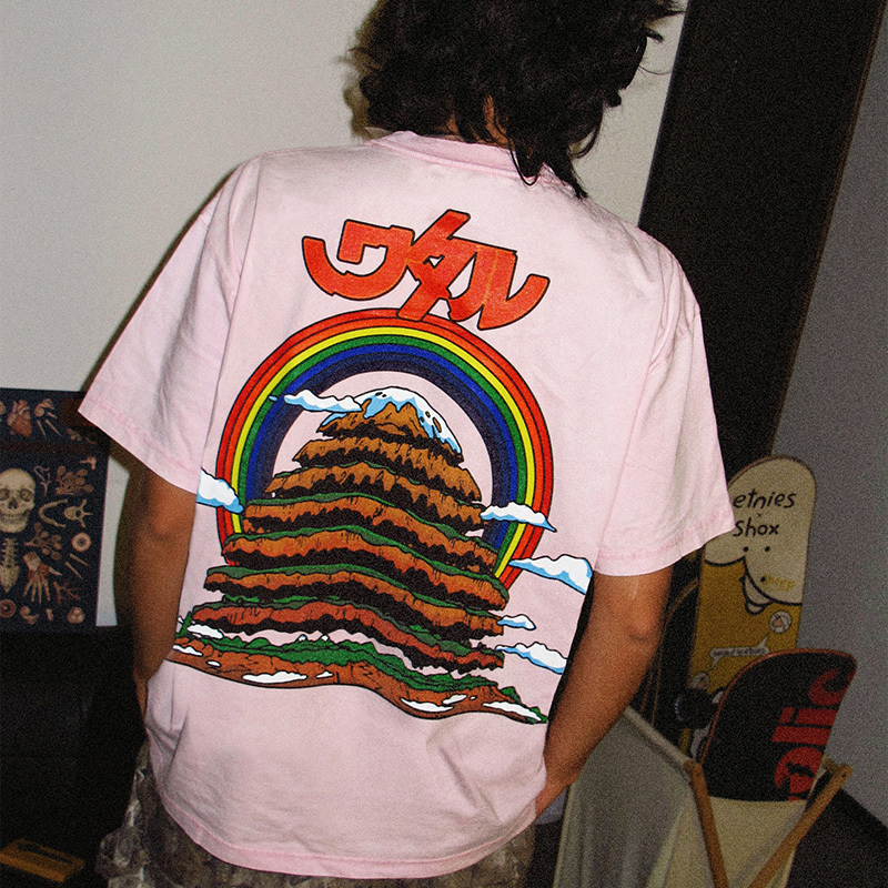 日系復古動漫 魔神英雄傳 創界山 水洗做舊純棉古着寬鬆短袖T恤