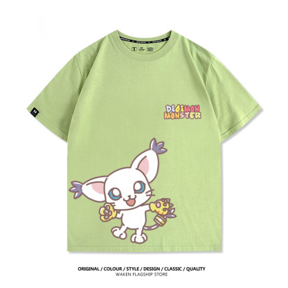 數碼寶貝 2025親子情侶男女同款 印花短袖T恤