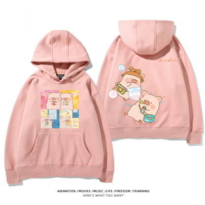 LULU豬新款 親子情侶男女款連帽衛衣-ZUIHANG SHOP