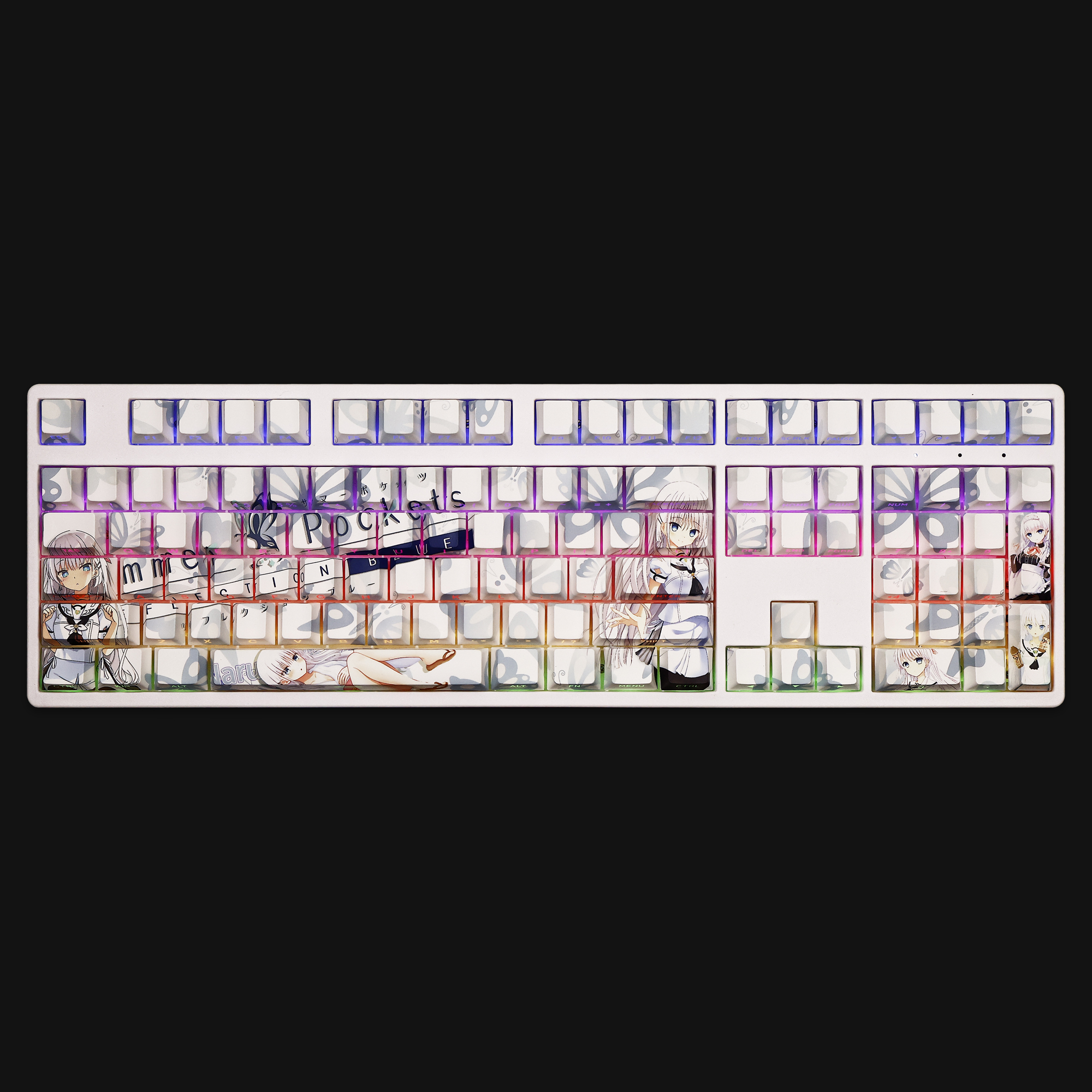 鸣濑白羽Summer Pockets透光RGB108鍵標準配列衛星軸鍵帽-ZUIHANG SHOP