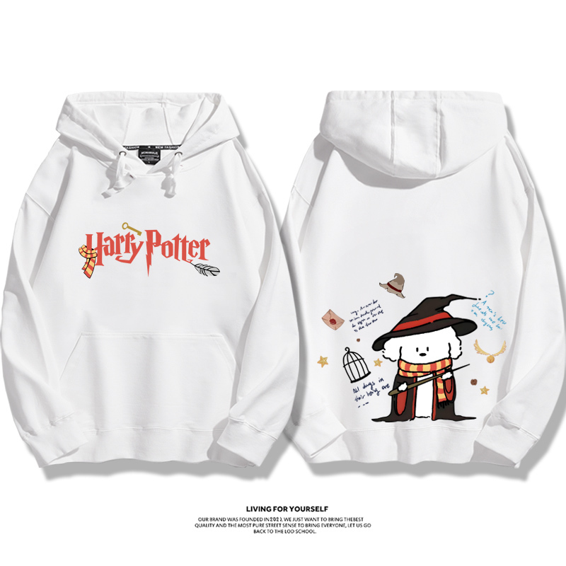 哈利波特聯名線條小狗新款 親子情侶男女款連帽衛衣-ZUIHANG SHOP