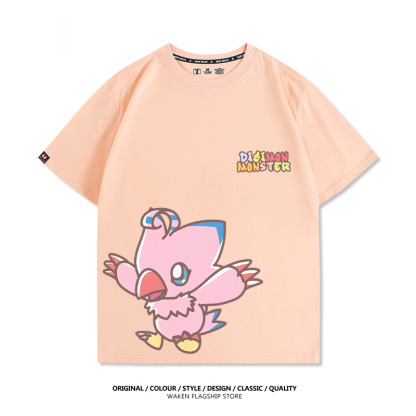 數碼寶貝 2025親子情侶男女同款 印花短袖T恤