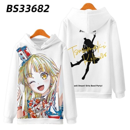 BanG Dream 動漫周邊 秋冬潮流寬鬆休閒連帽T