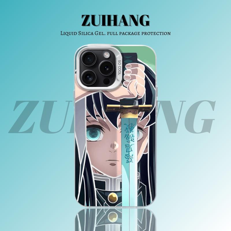 鬼滅之刃彩銀線條漸變防摔手機殼-ZUIHANG SHOP