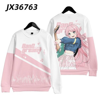BanG Dream 動漫周邊 秋冬潮流寬鬆休閒連帽T