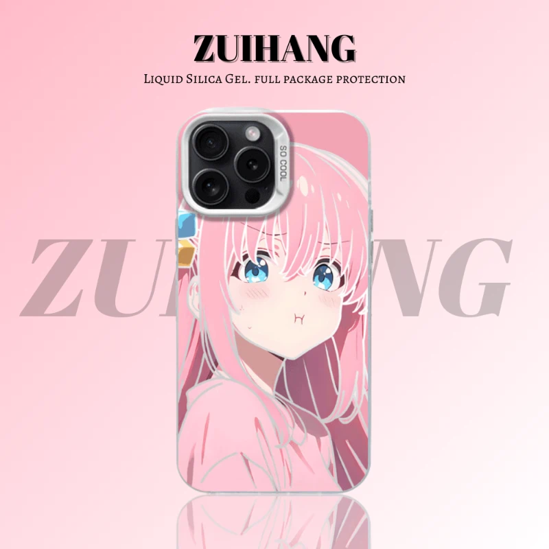 孤獨搖滾彩銀線條漸變防摔手機殼
