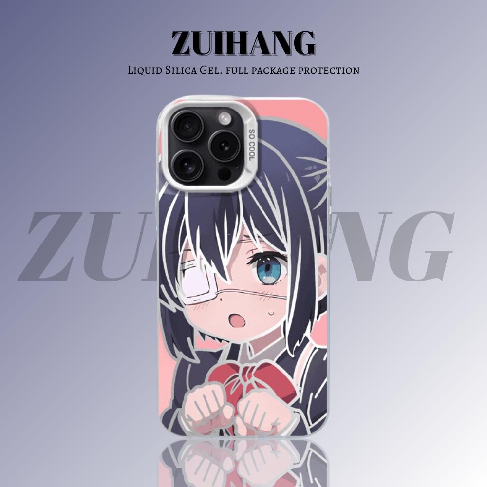 中二病也想談戀愛彩銀線條漸變防摔手機殼-ZUIHANG SHOP