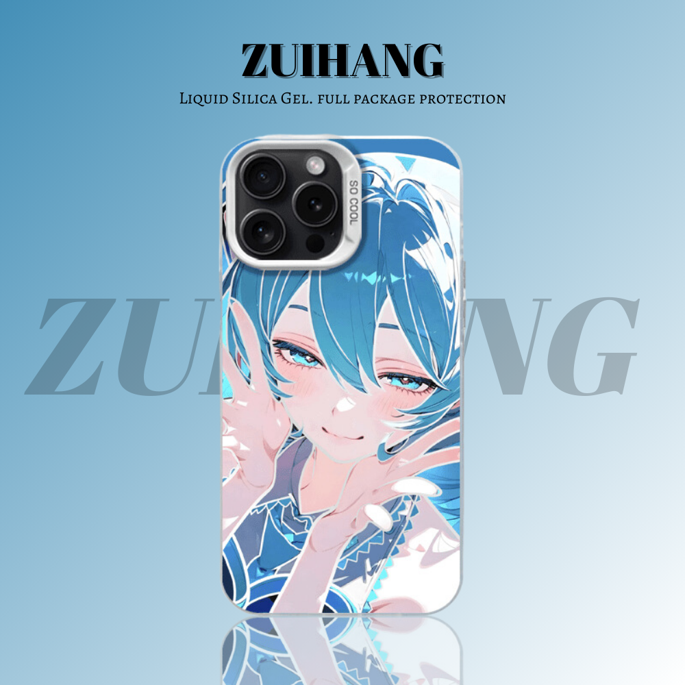 初音未來彩銀線條漸變防摔手機殼-ZUIHANG SHOP