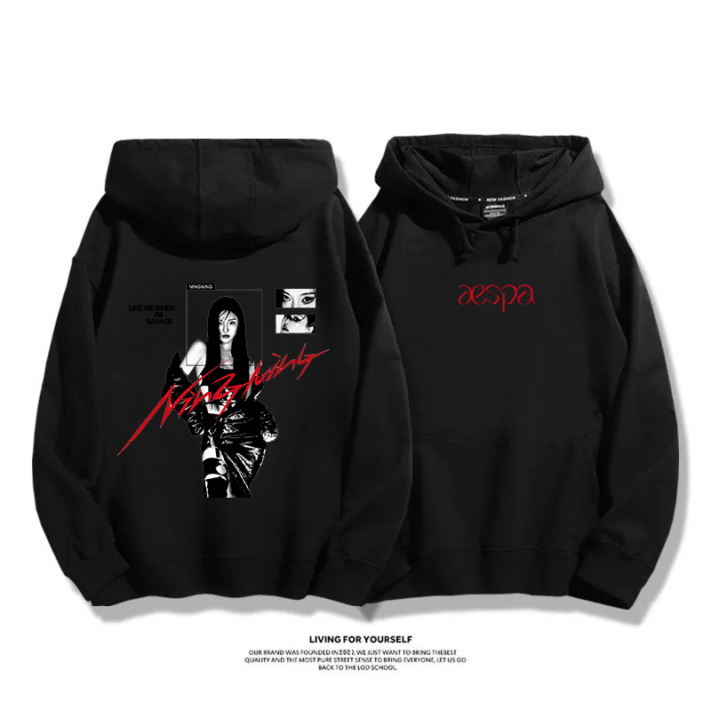 Aespa SYNK 2025秋冬新款 親子情侶男女連帽衛衣