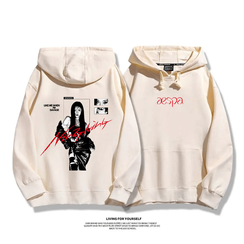 Aespa SYNK 2025秋冬新款 親子情侶男女連帽衛衣