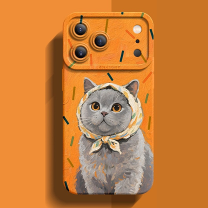 頭巾貓咪液態矽膠全包防摔軟殼