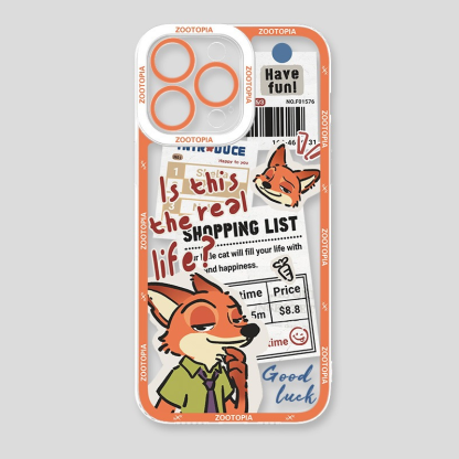 動物方城市天使眼透明防摔軟殼