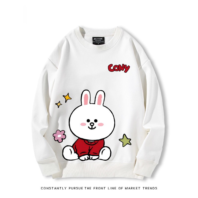 布朗熊可妮兔 秋冬新款 親子情侶裝圓領長袖