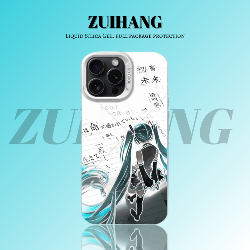 初音未來彩銀線條漸變防摔手機殼-ZUIHANG SHOP