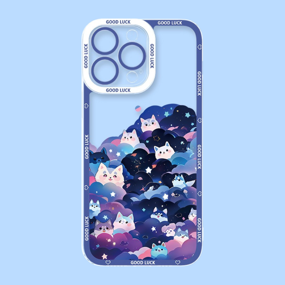星空萌寵天使眼透明防摔軟殼
