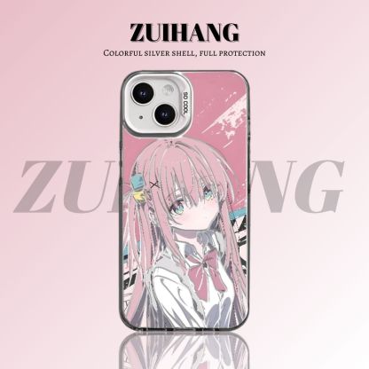 孤獨搖滾彩銀線條漸變防摔手機殼
