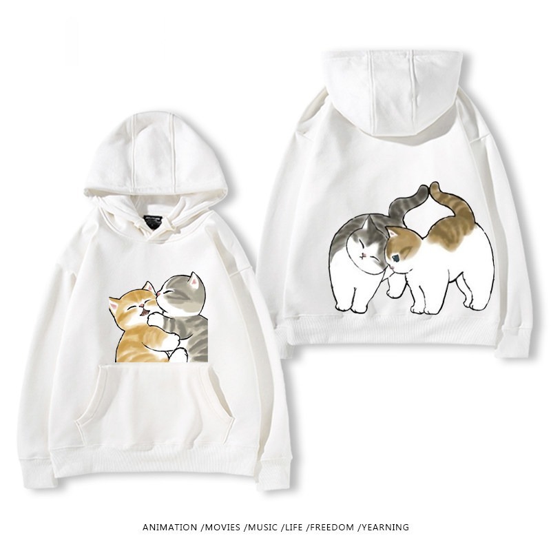 貓福珊迪猫咪可爱印花連帽衛衣