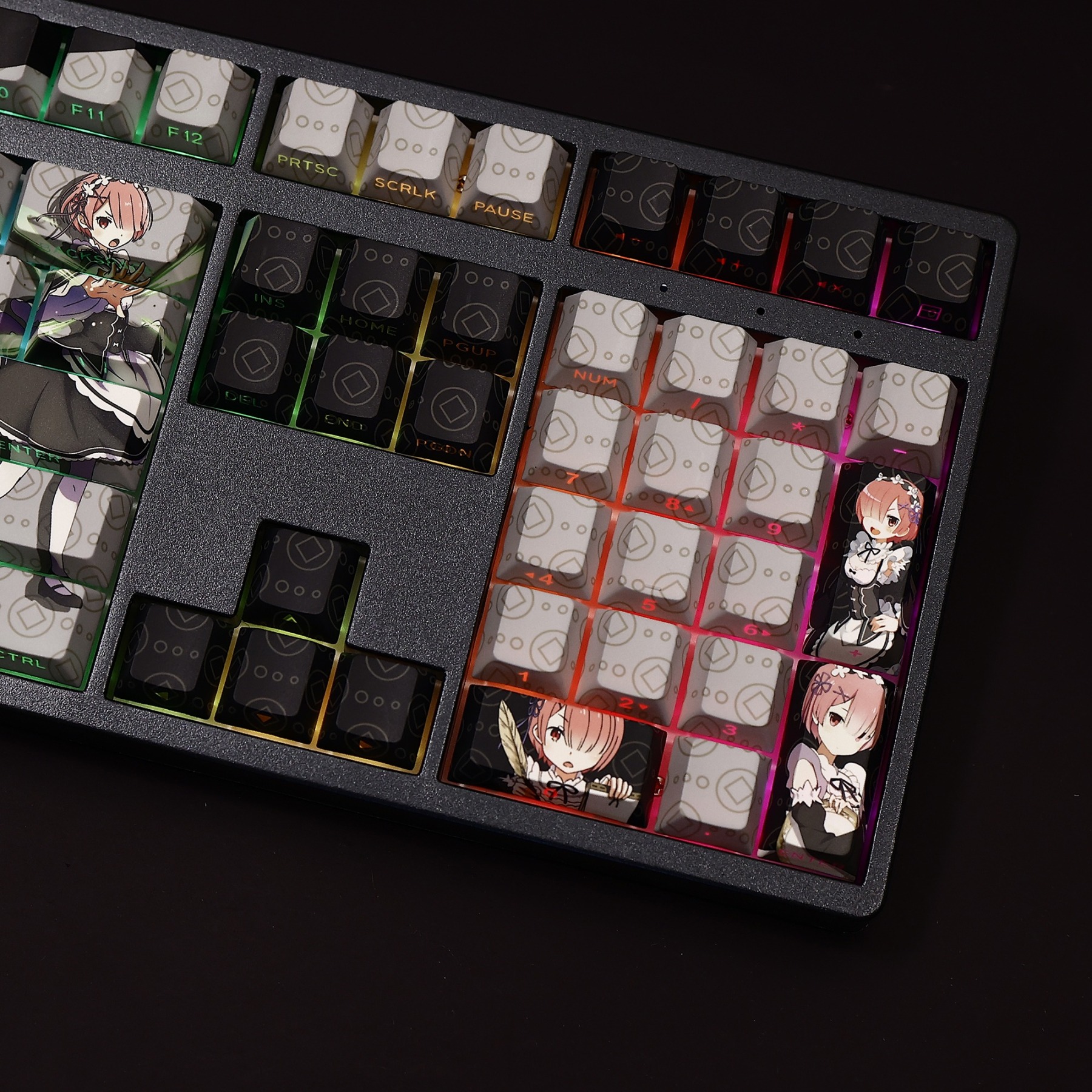 拉姆透光RGB108鍵標準配列衛星軸鍵帽