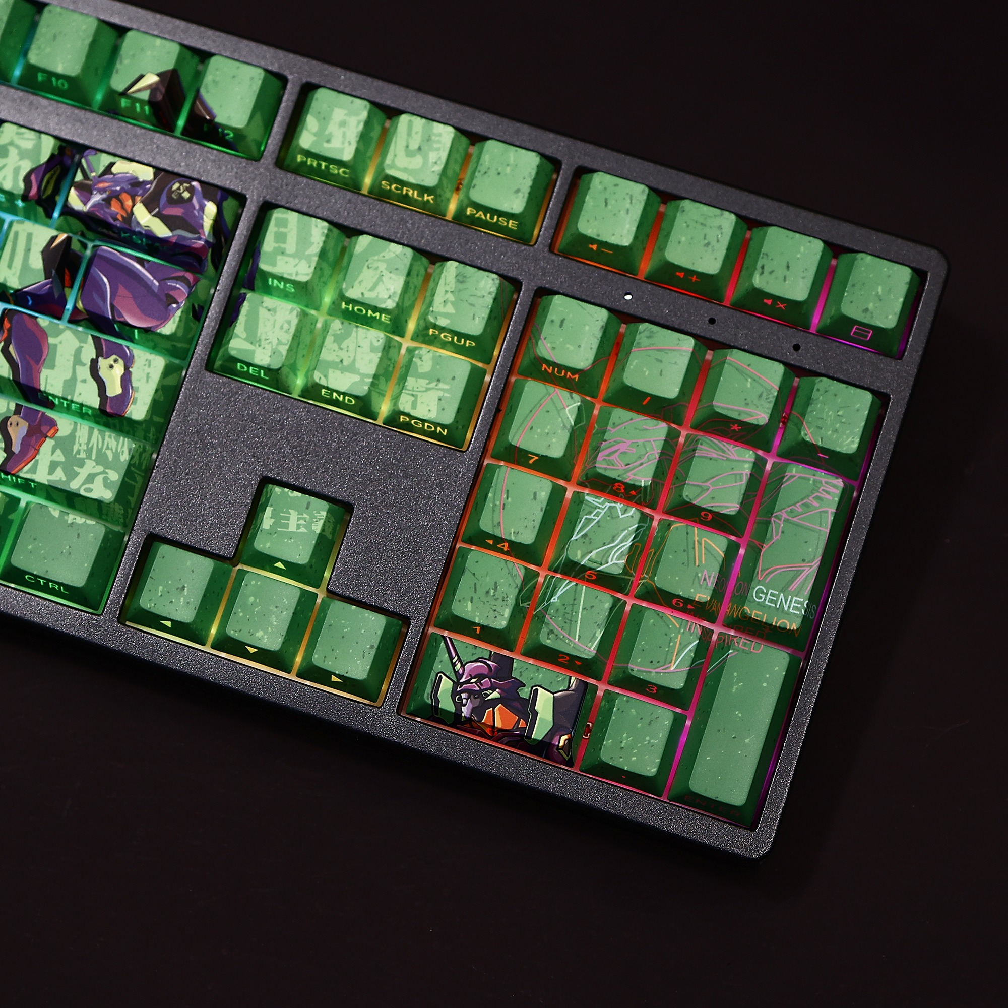 初號機新世紀福音戰士透光RGB108鍵標準配列衛星軸鍵帽-ZUIHANG SHOP