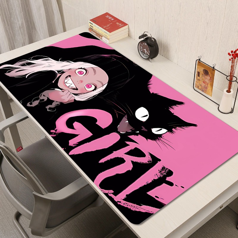塗鴉黑貓女孩 主題桌墊 布質滑鼠墊-ZUIHANG SHOP